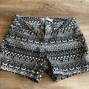 Black and white tribal shorts